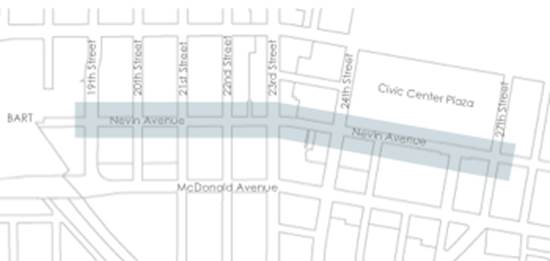 Design rendering of the area to be beautified for the streetscape construction project. (Courtesy: Richmond Community Redevelopment Agency)